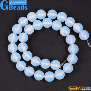 White Opalite Beads Round Loose For Jewelry Making Strands 15" Free Shipping - Picture 1 of 33