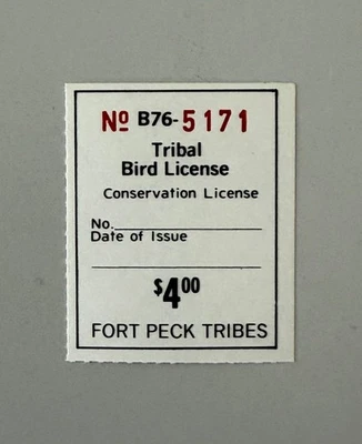 1976 Fort Peck Indian Reservation Gaming Stamp Bird - FP# 5 - Image 1 of 2