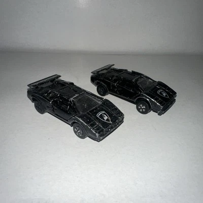 VTG 1980 PlayArt Lamborghini Countach LP 500S Black Doors Open 1:64 Lot Of 2 - Image 1 of 4