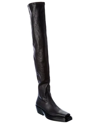 Bottega Veneta The Lean Leather Over-The-Knee Boot Women's Black 35 - Image 1 of 4