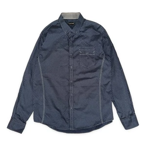Tom Ford Mens Polka Dot Shirt Navy White 17.5 / 44 - Picture 1 of 18