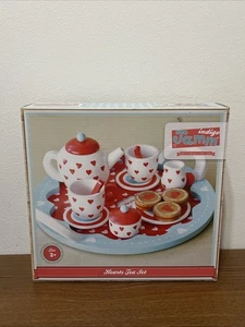 Indigo Jamm Hearts Tea Set, a wooden toy tea set For Children Aged 3 Years+ Vtg? - Picture 1 of 10