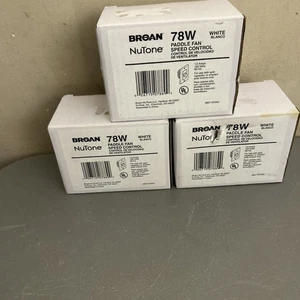 (3) BROAN 78W Wall Rotary Dial Control 120v White Fan Speed Control (TA8MS) - Picture 1 of 5