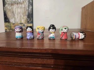 Adorable Vintage Clay Figurines Miniature Ornaments - 6 Huishan Chinese - READ - Picture 1 of 7