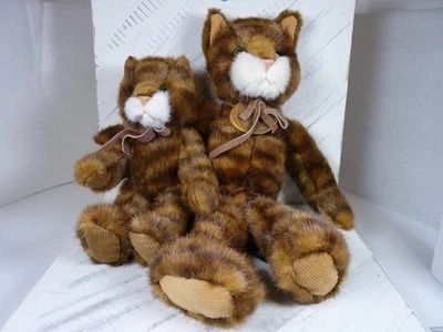 Russ Berrie Par de Peluche Tabatha Tigre Rayas Gato 12" y 8" - R3 Foto 1 de 4