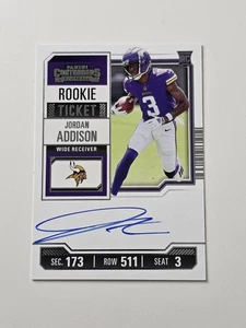 2023 Panini Contenders Rookie Ticket Jordan Addison Auto Vikings #120 A41 - Bild 1 von 2