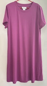 Camiseta de Vestido Susan Graver Estilo Hecha en EE. UU. 1X Púrpura Cómoda Viaje Suave - Imagen 1 de 18