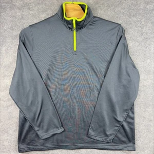 Starter 1/4 Zip Tech Fleece Pullover Herren 2XL grau neongelb sportlich neu - Bild 1 von 15