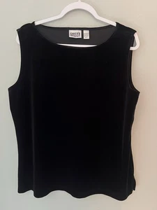 Chico’s Design Größe 3 XL Schwarz Damen Velour Top Tank Shirt Pullover Shell - Bild 1 von 3