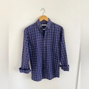 SANDRO Button Down / lila + schwarz kariertes kariertes Hemd / Gr. M - Bild 1 von 6