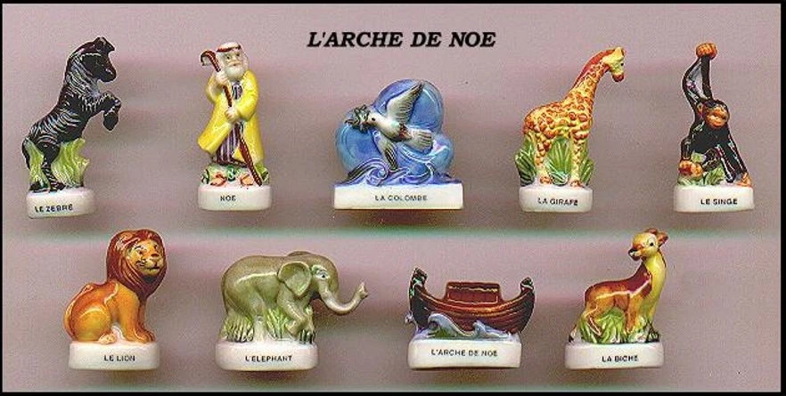 Arca De Noe Animales Raro Set 9 Figura Miniaturas 3cm Porcelana FEVES Francia - Imagen 1 de 1
