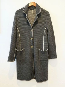 Piazza Sempione Unstructured Long Wool Women's Cardigan Sweater Jacket sz. 44 L - Picture 1 of 6