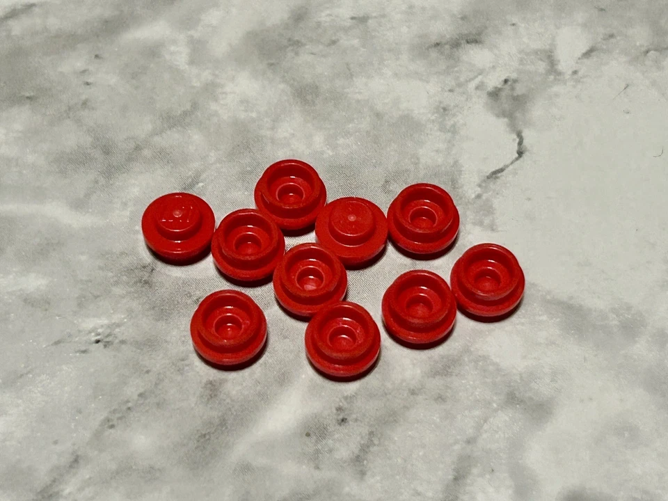 Lego Parts Lot (10) ~ Red Plate, Round 1 x 1 ~ No 4073 - Image 1 of 1