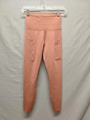 Nike Go Dri-FIT Leggings Womens XS Pink High Waist 7/8 Running Zip Pocket Tight - Image 1 of 4