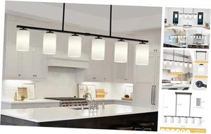 6-Light Kitchen Island Lighting, Farmhouse Linear Chandeliers, Dining Room - Picture 1 of 8