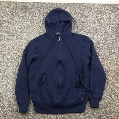 Polo Ralph Lauren Sudadera con Capucha Suéter Italiano Lana Merino Cremallera Completa Azul Para Mujer Pequeño Foto 1 de 4