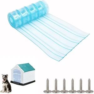 Dog Door Replacement Flaps, Safe PVC 11.8in x 4.9ft, Transparent Light Blue - Picture 1 of 8