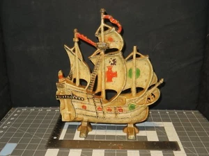 Cast Iron Ship Fireplace Screen Door Stop Sailing Boat  - Picture 1 of 11
