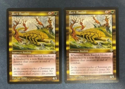 MTG 2X MIRAGE ROCK BASILISK NM MAGIC THE GATHERING CREATURE RARE CARD ENGLISH - Image 1 of 4