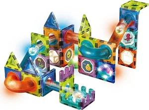 Magic Magnetic Blocks Marble Run Set 66 PCS STEM Imagination Science Mathematics - Picture 1 of 3