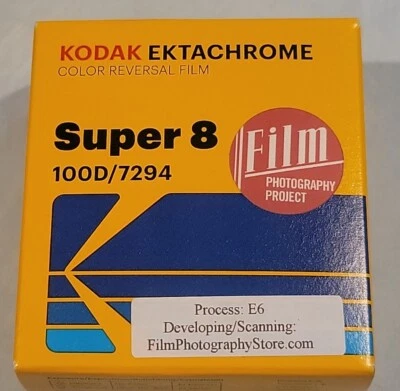 Kodak Ektachrome 100D 7294 Super-8 Color Reversal Film Brand New Sealed 8 Avail - Image 1 of 4
