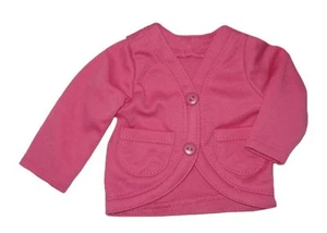 Hot Pink Cotton Knit Cardigan Sweater Fits 18 inch American Girl Dolls - Picture 1 of 1