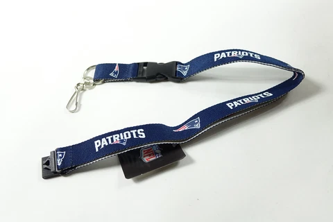 NFL New England Patriots Two-Tone Lanyard, Navy/Silver, One Size Cover