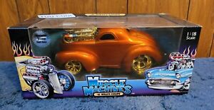 1941 Willys Coupe Orange Muscle Machines 1:18 Funline Real Steel Braided Lines