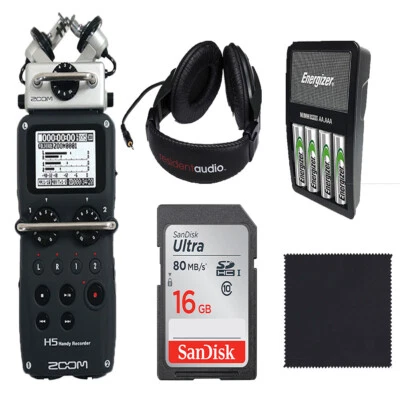 Zoom H5 ,Headphones,16 GB SD card,Rechargeable Batteries and Microfiber Cloth - Image 1 of 4