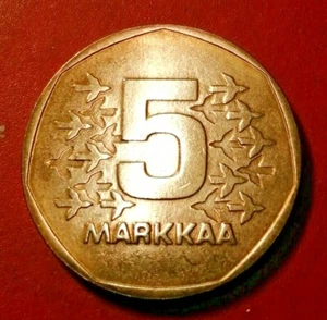 * Finlandia* 5 markkaa 1972 * bronzo alluminio * moneta unica ** - Foto 1 di 2