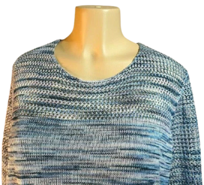 Top para mujer azul multicolor tejido a ganchillo manga 3/4 John Paul Richard talla XL Foto 1 de 4