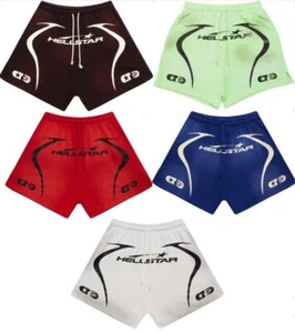 100% AUTHENTIC Hellstar Warm Up Shorts - Red/Blue/Brown/Green/White - ALL SIZES - Picture 1 of 11