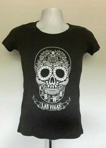Cabo Wabo Las Vegas Sugar Skull Logo T Shirt Womens Juniors Small - Picture 1 of 3