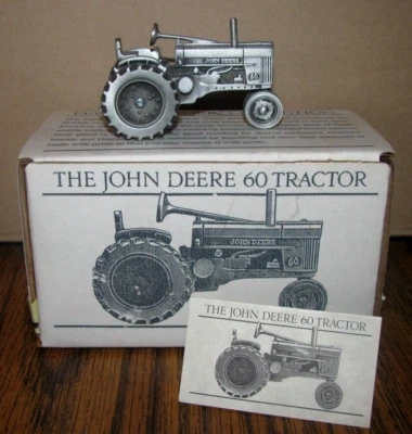 John Deere 2 Two Cylinder 60 Tractor 1:43 Spec Cast Pewter Toy JDM-003  1990s jd - Image 1 of 4