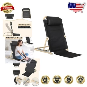 Folding Adjustable Sit-Up Backrest Chair for Neck & Lumbar Support - 28.4 Inch - Picture 1 of 8