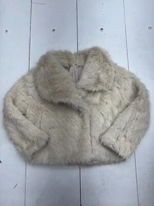 Shein Beige Faux Fur One Button Over Coat Womens Size Small - Picture 1 of 6