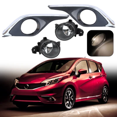 For 2014-2017 Nissan Versa Note SR Pair Chrome Bezel Fog Light Left ＆ Right Side - Image 1 of 4