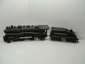 MARX O GAUGE PENN CENTRAL 1666 2-4-2 LOCOMOTIVA MOTORE E TENDER CARBONE - Foto 1 di 11