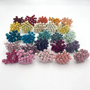 625 MIXED 25 colors Semi Rosebuds Wedding Craft Paper Flower (T30-Kit625-A1) - Picture 1 of 6