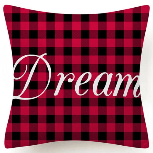 农舍格子枕套靠垫套水牛方格 18x18 12x20 — 第 1/1 张图片