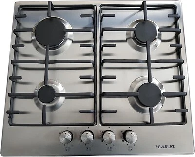 Piano cottura LAREL 848X 4 fuochi gas METANO O GPL COLORE INOX - Immagine 1 di 4