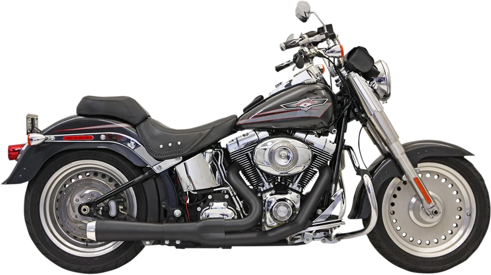 Bassani 2:1 Exhaust - Black - Short Harley-Davidson Softail 1986-2017 - 12122J - Image 1 of 1