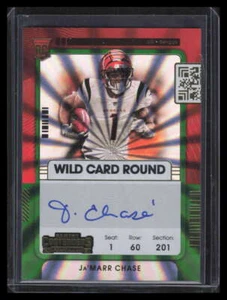2021 Panini Contenders Wild Card 105a Ja'Marr Chase Rookie Auto - Foto 1 di 2