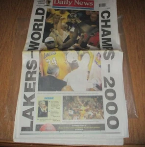 Lakers NBA Champions Zeitung 2000 21. Juni L.A. Daily News KOBE BRYANT (NEUWERTIG) - Bild 1 von 4