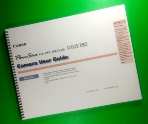 Owners Manual for Canon Elph 190 IS, IXUS 180 Camera 143 Pages W/Clear Covers! - Picture 1 of 1