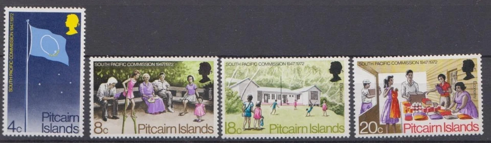 TOP555 PITCAIRN ISLANDS 1972 FLAG/HEALTHCARE/EDUCATION/ECONOMY SC123-26 MNH - Image 1 of 1