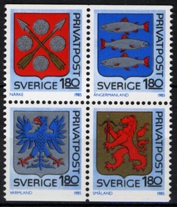 Suecia 1985, Sellos Definitivos Descuento: Escudo de Armas (V) Conjunto MNH, Mi 1330-33 - Imagen 1 de 1