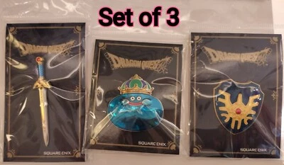 Dragon Quest Pins: Loto's Sword, Loto's Shield, King Slime, Set of 3 - Image 1 of 4