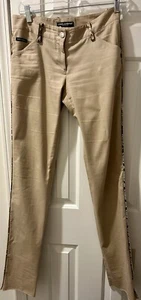 DOLCE & GABBANA Beige Tan Python Jeans Size 8 Leopard Snakeskin Pants Italy 38 - Picture 1 of 13
