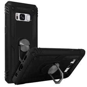 Case for Samsung Galaxy S8 Case Bi Material Rigid Soft Magnetic Ring Stand - Picture 1 of 5